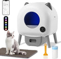 Self Cleaning Litter Box, Automatic Cat Litter Box, Self Cleaning for Cats, 76L Large Capacity for Multiple Cats with App Control Multi Safety Protection, Garbage Bags, Mat, Brush