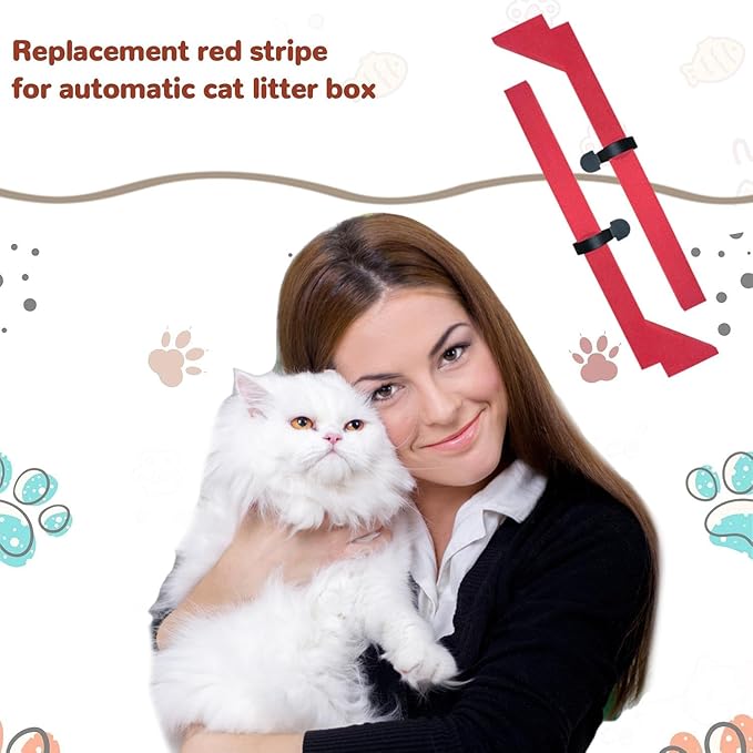 Foams Compatible with Els Pet Litter Box, 12-Pack Red EVA Anti-Spill Strips, Precision Laser-Cut Seal for Self-Cleaning Cat Litter Box to Prevent Litter Spilling