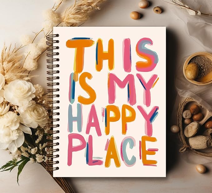 KDHTY Happy Planner Notebook Journal Happy Planner,Positive Office Supplies Gifts for Women Girls Friends,Inspirational Gifts Motivational Journal for Women,8.3×5.5 Inch