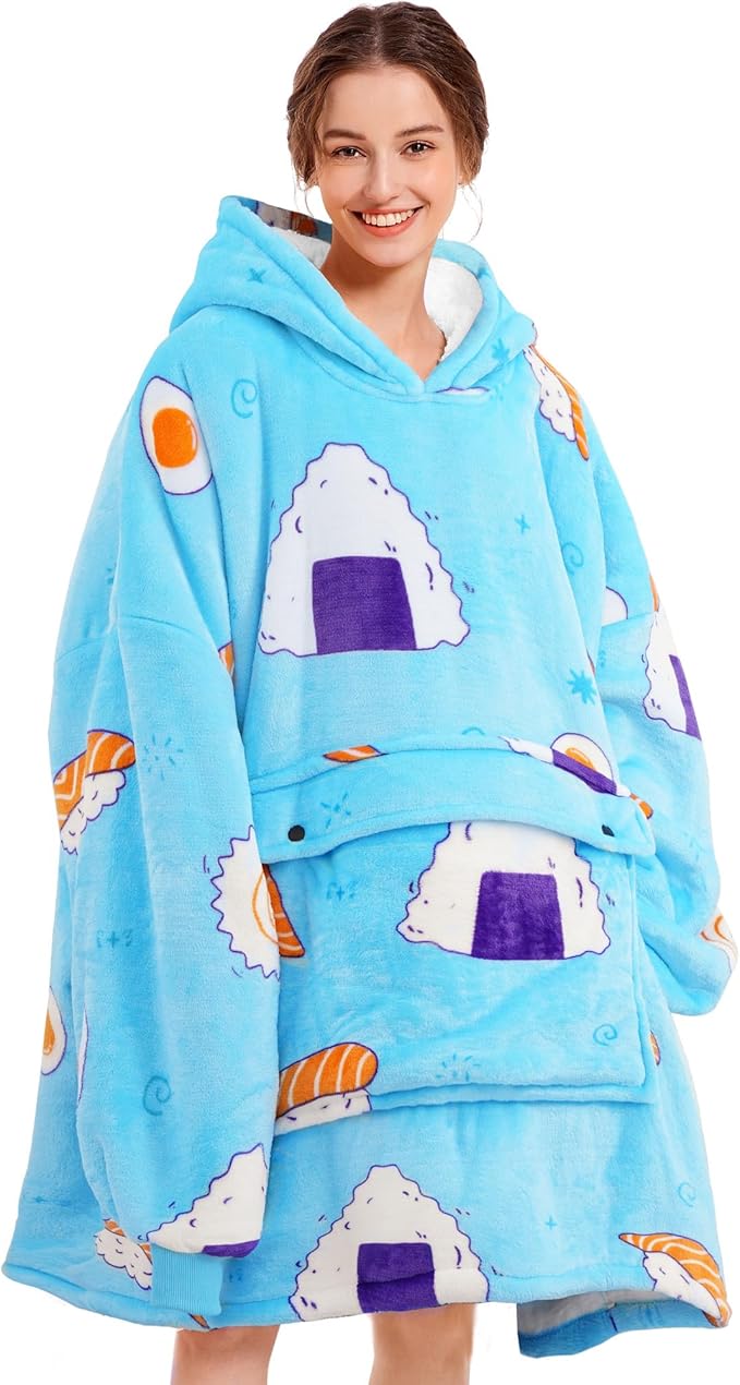 Narecte Cozy Oversized Blanket Hoodie Wearable Blanket Adults Soft Hooded Blanket Hoodie Birthday Gifts for Women Christmas