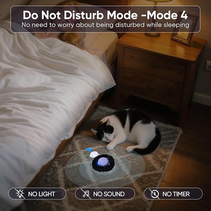 ORSDA Cat Toys for Indoor Cats, Interactive Activated Moving Ballt, Automatic Fast Rolling Ball for Adult Cats, Exercise Kicker Mouse Catching Game