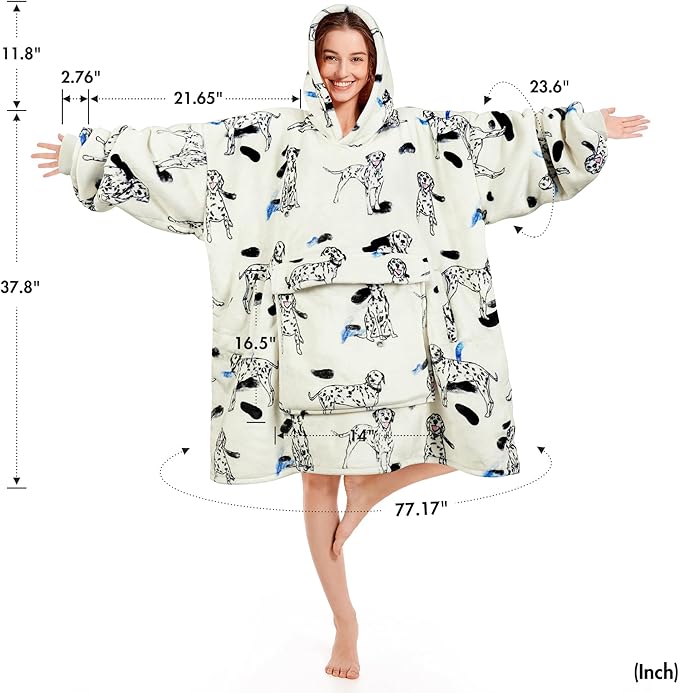 Narecte Cozy Oversized Blanket Hoodie Wearable Blanket Adults Soft Hooded Blanket Hoodie Birthday Gifts for Women Christmas