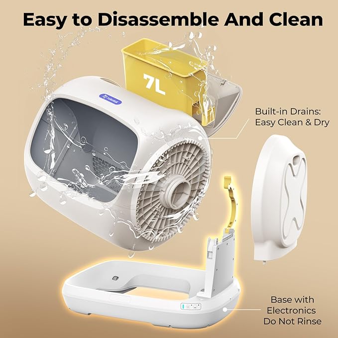 Self-Cleaning Cat Litter Box,106L XXXL Extra-Large Space Automatic Cat Litter Box for Large Cats, Open Top Automatic Cat Box Self Cleaning with APP, Safety Sensor, Anti-Pinch Patent
