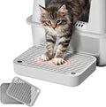 Cat Litter Box Step Ramp with Filter Function, Cat Step Pedal Stool for Self-Cleaning Litter Box, Easy to Clean, Anti-Tracking & Non-Slip,Ideal for Kitten & Elderly Cats,Gray