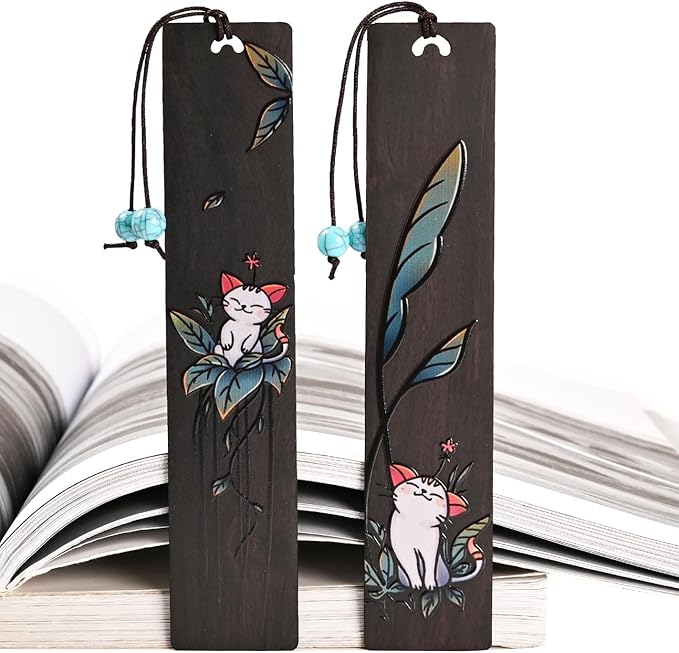 ZQZYMXQ 2Pcs Cute Bookmarks for Women & Kids, Book Markers for Women, Cat Gifts for Cat Lovers & Bookworm Gifts