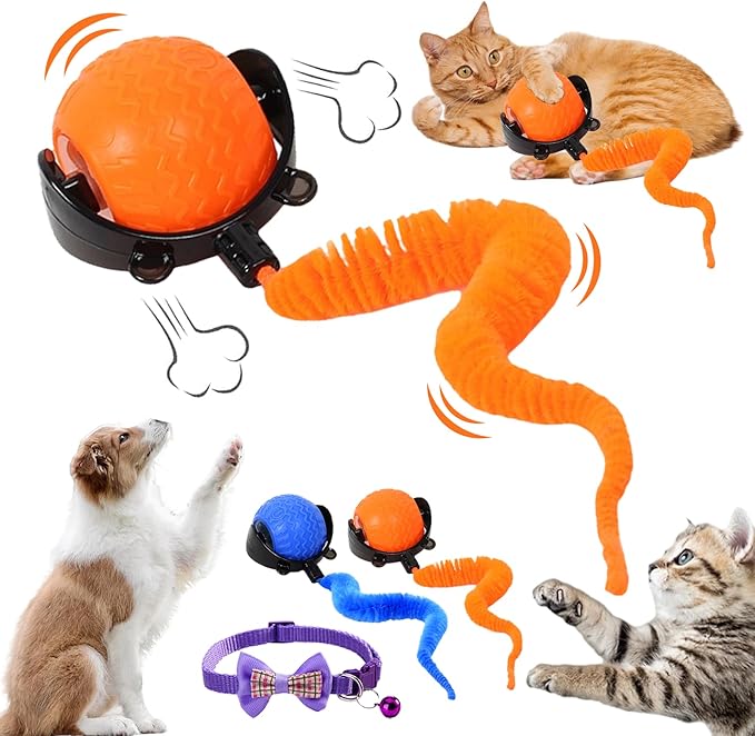2026 New The Smart Wave Chase Ball, Revolutionary Smart Chase Ball 3.0, Interactive Fast Moving Ball with Tail, Automatic Cat Chase Balls Toy for Dog Cat Indoor Play (Orange)