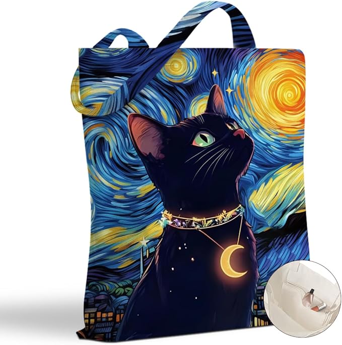 Hanamiya Na Tote Bag with Zipper Pockets, Tote Bag Reusable Shopping Grocery Bags Birthday Gifts for Women, Weekender Bags