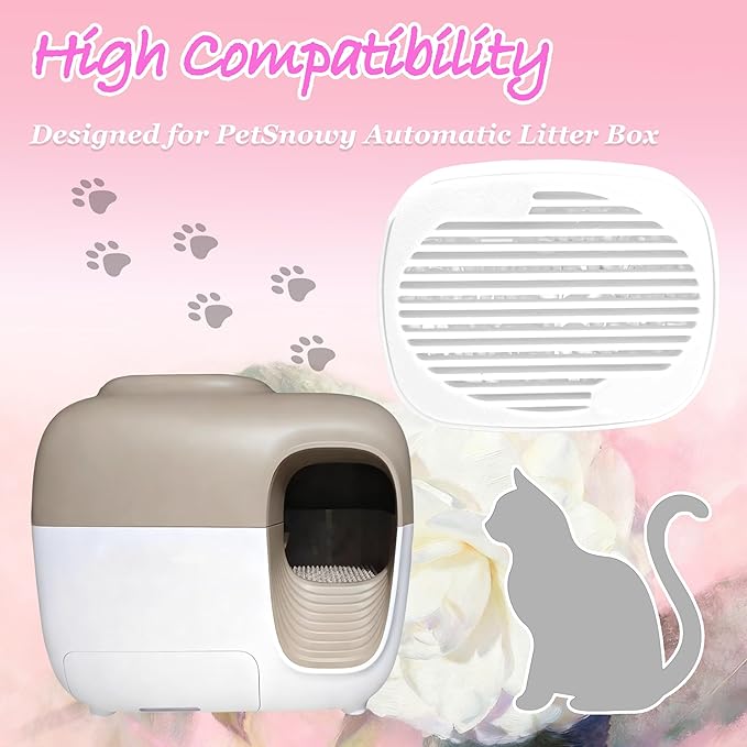 NewKe 4 Pcs Robertet Fragrance Box for PetSnowy Snow+ Automatic Cat Litter Box, Odor Remover for PetSnowy Self-Cleaning System, Removing Litter Odors, White Tea Aroma, Fragrance Refills