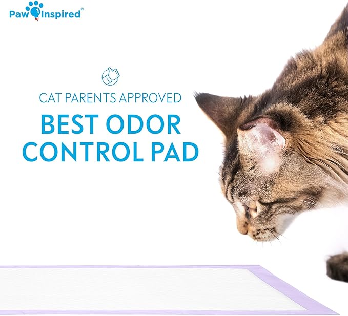 Paw Inspired Cat Pads, Generic Refills for Tidy Cats Breeze Litter Box System, Disposable Kitty Litter Liners for Easy Cleaning, Super Absorbent Pee Pads, 16.9 x 11.4 Inch (Scented, 20 Count)