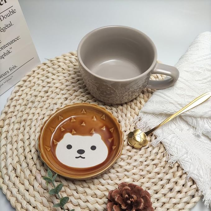Ceramic Cute Cat Mug With Lid - Funny Novelty Cup for Cat Lovers - Tea and Dessert Mug for Girls, Boys, Women - Christmas Birthday Gift