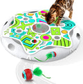 Interactive Cat Toy Playset, Hide and Seek Toy with Motion Activate Cat Ball, 2 Kitten Toys Bell Ball, Exercise Toys for Indoor Bored Adult Cats
