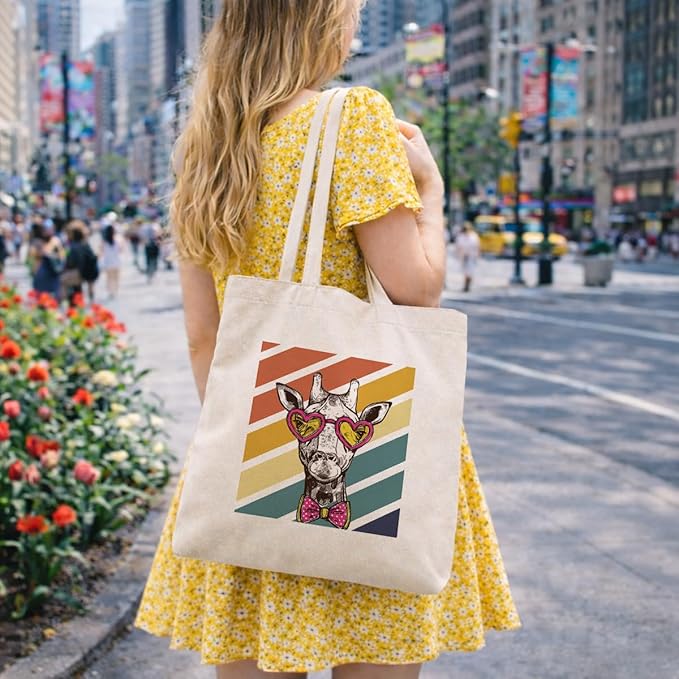 Cute Animal Tote Bag, Animal Lover Gift, Canvas Tote Bag for Women, Reusable Shopping Bags for Casual Shopping Work