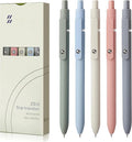 FIOVER 5pcs Gel Pens Quick Dry Ink Pens Fine Point Premium Retractable Rolling Ball Gel Pens Black Ink Smooth Writing for School Office Home