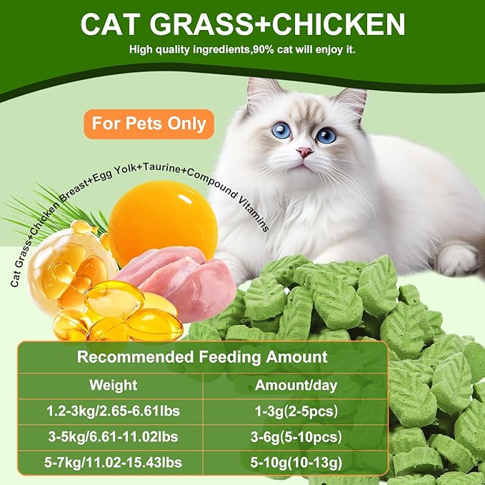 130g/4.59oz Cat Grass Treats, Cat Grass Teething Stick, Natural Hairball Treatment for Cats, Edible Cats Chew Sticks Toy Cat Treats Snack for Teething Cleaning Hairball Removal