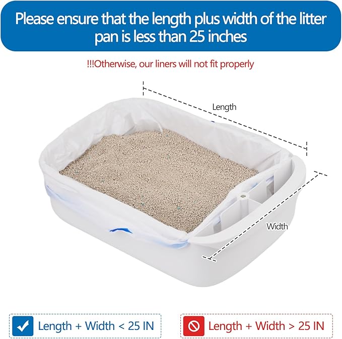 Self Cleaning Cat Litter Box Liners-20 Counts, Extra Thick Litter Bags for Automatic Cat Litter Box Robot with Drawstring Trash Bags