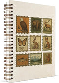 KDHTY Vintage Cottagecore Notebook Journal Postal Stamp Animal Journal Notebook,Fox Fish Notebooks College Ruled for Office School Classroom,Funny Notebook Office Supplies Gifts,5.5 x 8.3