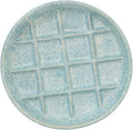 Ceramic Slow Feeder Cat Bowls 6 Inch Shallow Whisker Friendly Cat Food Bowls Grid Cat Dishes Pet Plate for Cat and Puppy, Dishwasher Safe (Blue)