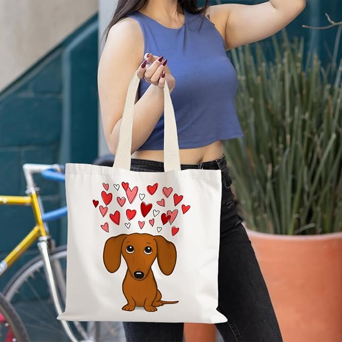 Canvas Tote Bag Aesthetic,Zoon Cow Dog Cat Tote Bag,Gifts for Women Canvas Tote Bags