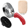 Curry Comb Kit, 6 Ring Curry Comb & Rubber Brush & Horse Grooming Mitts, Curry Comb Kit for Grooming Horses, Dogs, Goats, Cattle, Cow, Donkey Supplies