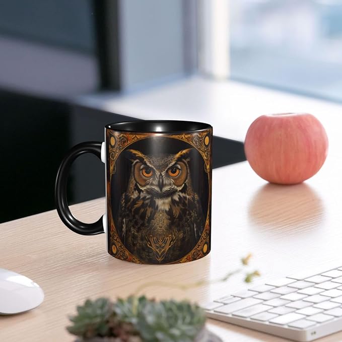Owl Coffee Mug 11 OZ Ceramic Tea Cup Novelty Mugs Funny Coffee Cups with Handle