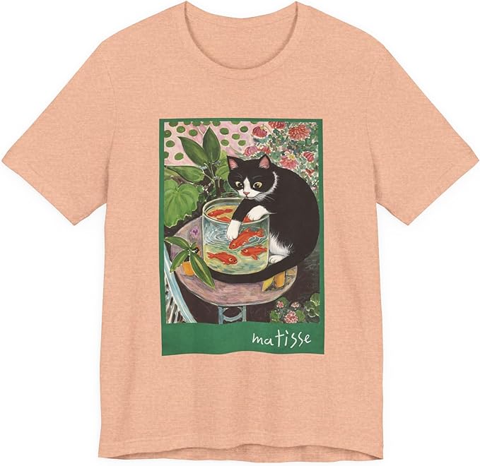 Vintage Cat Painting T Shirt, Matisse Inspired Cat Tee, Retro Art Aesthetic Shirt, Funny Cat Lover Gift