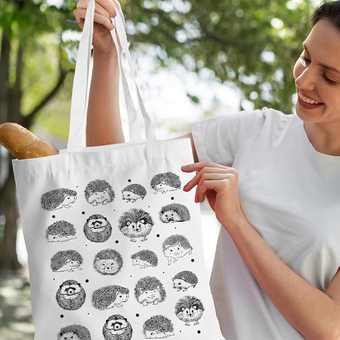 Turtle Gifts Shark Gifts Tote Bag, Hedgehog Horse Gifts for Women Girls, Animals Reusable Grocery Bag Shopping Bag
