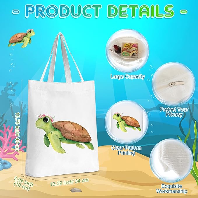 Sieral 2 Pcs Animal Lover Bag Graduation Gift for Women Travel Canvas Tote Portable Zipper Pouch Canvas Reusable Grocery Tote