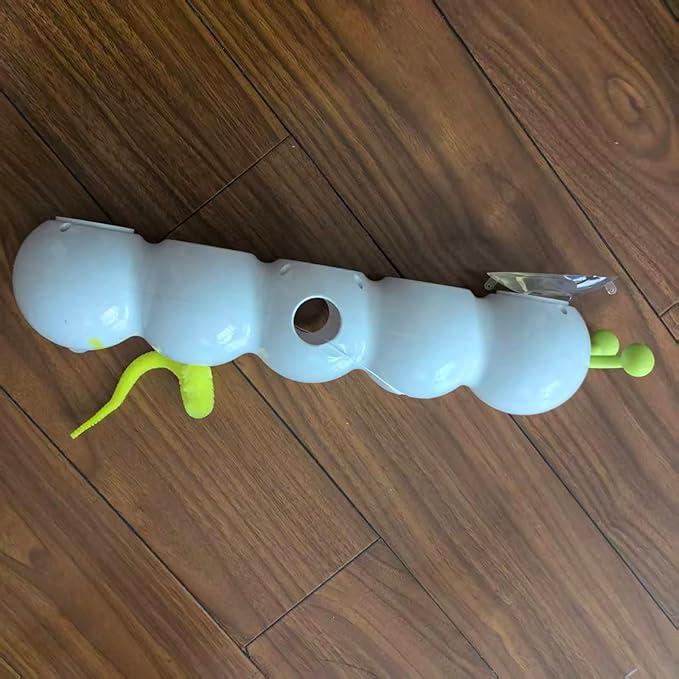 Caterpillar Cat Toy, Interactive with Worm Design, Automatic Cat Toy with Motion Sensor, Replaceable Tails Bite Resistant USB Rechargeable Teaser with Suction Cup,Indoor Cats for Daily Play