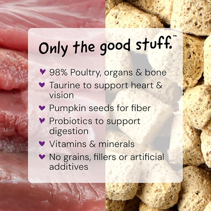 Stella & Chewy's Freeze-Dried Raw Cat Dinner Morsels - Premium Duck & Goose Recipe with 98% Cage-Free Poultry-& Organs - Natural Grain-Free Cat-& Kitten Food - Made in USA - 18 oz,(Pack of 2)