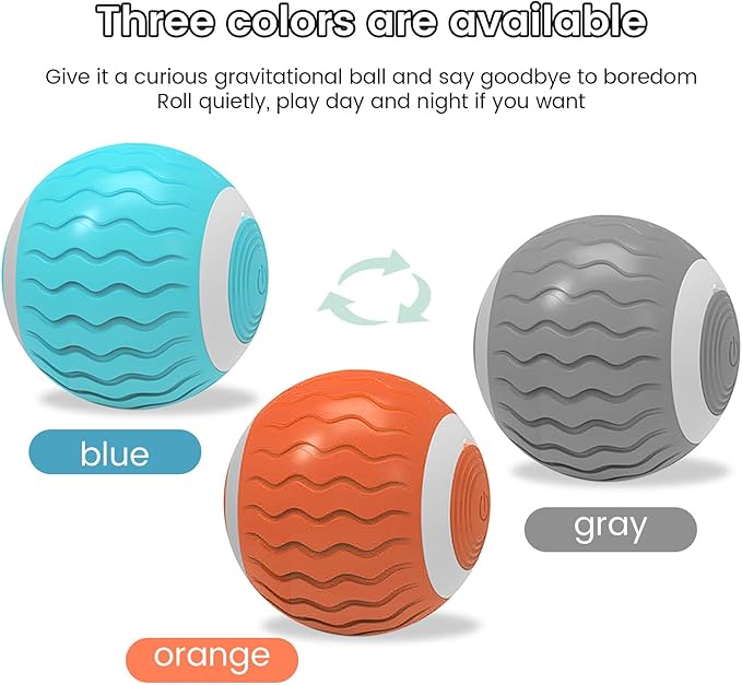 Smart Interactive Cats Toy Ball Wicked Balls,Automatic Moving Cat Ball Toys with Catnip,USB Rechargeable,Best Gift for Your Cat/Kitty,Blue