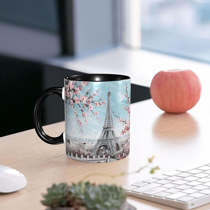 Paris Eiffel Tower Coffee Mug 11 OZ Ceramic Tea Cup Novelty Mugs Funny Coffee Cups with Handle