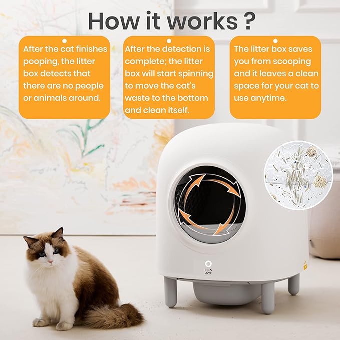 HHOlove Waste Bags for Self-Cleaning Cat Litter Box, Waste Bags for Automatic Cat Litter Box,3 Rolls (45 counts)