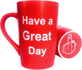 MAUAG Funny Christmas Gifts - Porcelain Coffee Mug Have a Great Day Funny Ceramic Cup Red, Best Father's Day and Mother's Day Gag Gift, 15 Oz