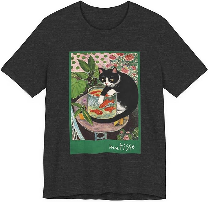 Vintage Cat Painting T Shirt, Matisse Inspired Cat Tee, Retro Art Aesthetic Shirt, Funny Cat Lover Gift