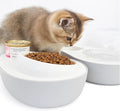 Cat Food and Water Bowl – Avocado Cat Bowl with Water Dispenser Pet Bowl& Small Dogs, Non-Spill, Anti-Choke, Eco-Friendly Dog Feeding Bowl Water Fountain 3-in-1 (Gray&White)