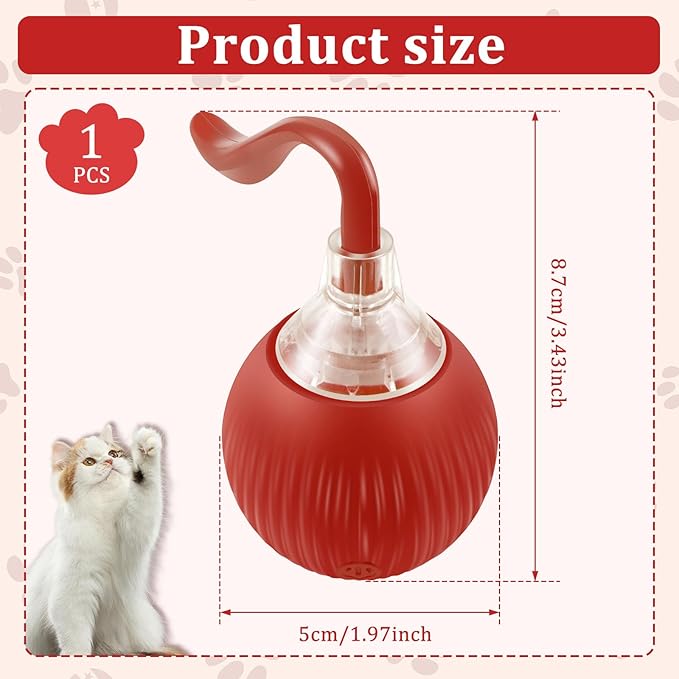 Interactive Cat Toy Ball 3 Modes Cat Moving Ball Smart Timing Cat Rolling Ball Anti Bite Smart Cat Ball Toy Compact Interactive Cat Ball Interactive Rolling Dog Ball for Dogs Cats