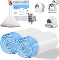 40 Count Self-Cleaning Cat Litter Box Liners Bag Compatible with MW-SC01/MW-SC02/MW-LR01, Drawstring Heavy Duty Cat Litter Receptacles Bags Fit For Automatic Pet Litter Box-17.7" * 19.7"