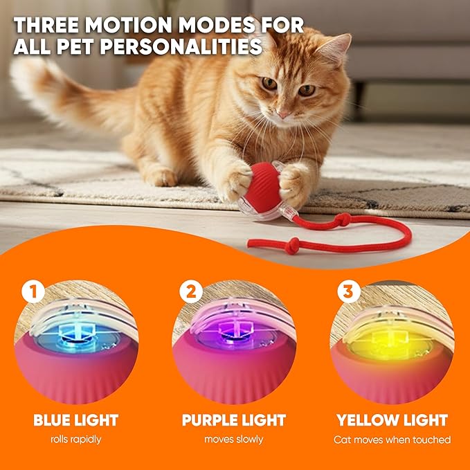 Smart Automatic Rolling Pet Ball, Interactive Electric Toy with Smart Sensor & Auto-Dodging, 6 Hours Playtime Rechargeable for Dogs & Cats (Green,1pcs)