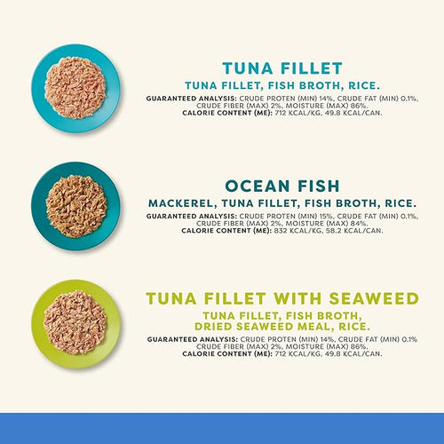 Applaws Natural Wet Canned Cat Food, Limited and Natural Ingreidents, High Protein with No Artificial Additives, Fish Selection in Broth (36 x 2.47oz Cans)