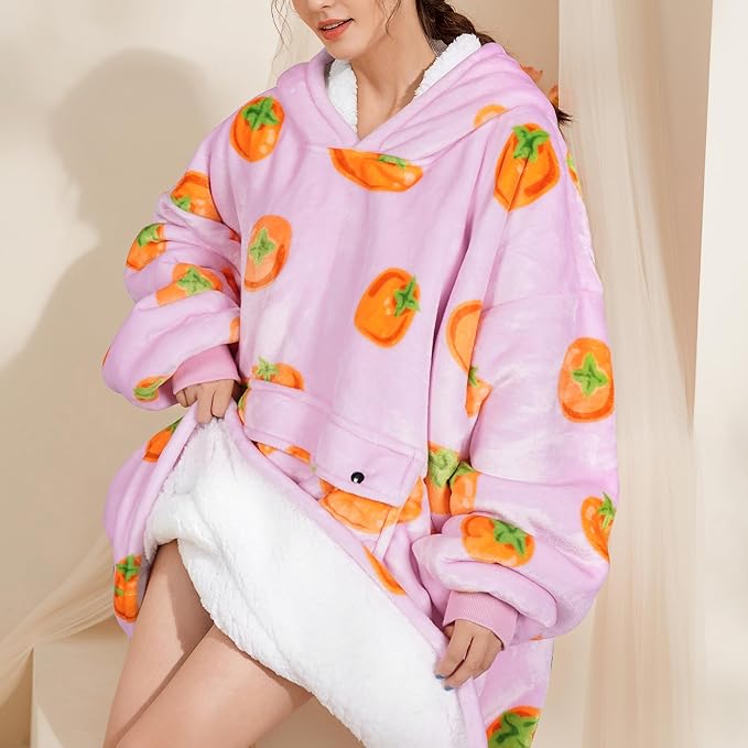 Narecte Cozy Oversized Blanket Hoodie Wearable Blanket Adults Soft Hooded Blanket Hoodie Birthday Gifts for Women Christmas
