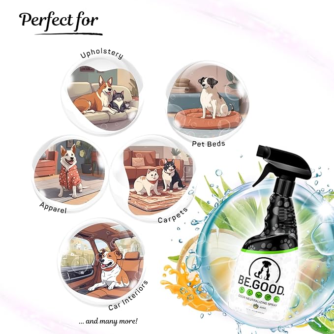 BE.GOOD. Pet Odor Eliminator, 16oz Spray, Woodland Essence - Pet Odor Eliminator for Home - Dog Urine Odor Eliminator - Pet Odor Remover, White
