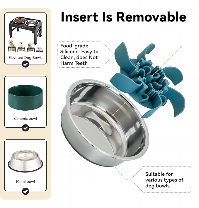Slow Feeder Insert for 4.5"-7" Dog Bowl, Cuttable Silicone Maze with Suction Cups, Anti-Gulping Slow Eating Mat, Dishwasher Safe