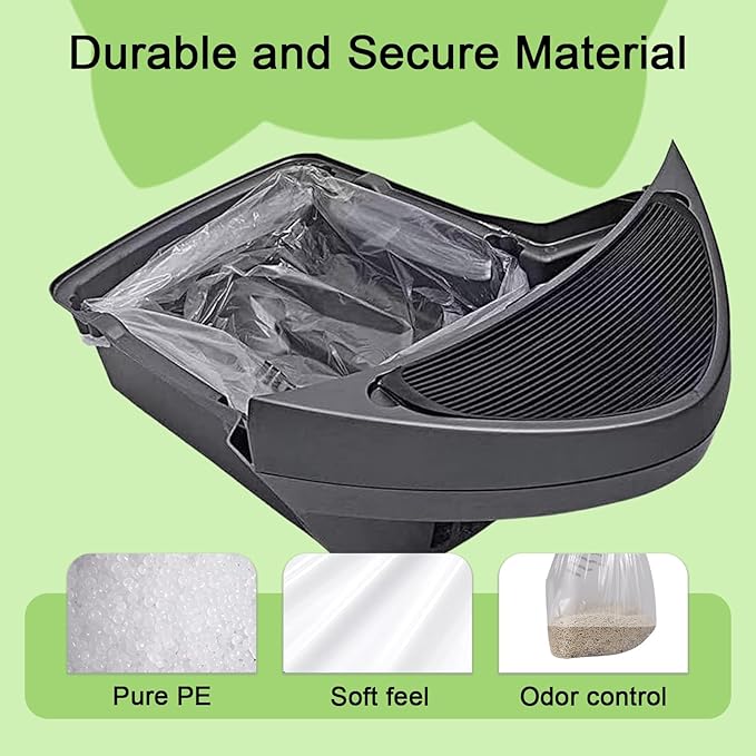 50 Pack Compatible with Litter Robot 4 & 3, Waste Bags for Self Cleaning Litter Box, Automatic Litter Box Liners Bags, 9-11 Gallon Capacity