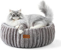 Cat Beds, Self Warming Cat Bed, Washable Pet Beds for Indoor Cats, Super Soft Faux Rabbit Fur Pet Bed for Puppy and Kitten with Anti-Slip Bottom (Grey, 20"x20"x8")