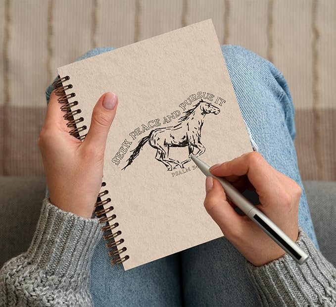 KDHTY Funny Vintage Horse Notebook Journaling,Vintage Bible Verse Christian Gifts for Women,Horse Gifts for Girls,Prayer Journal Bible Verse Notebooks for Note Taking Church Work,5.5 x 8.3