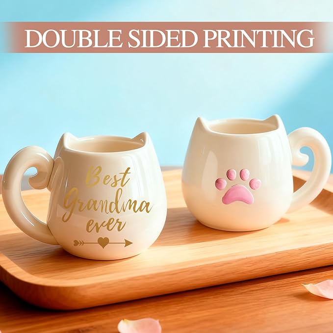 Gifts for Grandma, Grandma Christmas Gifts with Coffee Mug Necklace, Gift Set from Granddaughter Grandson Grandchildren