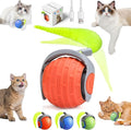 2025 New Interactive Cat Ball Toy for Indoor Cats Rotating Ball Toys,Automatic Moving for Bored Indoor Kitten,360°Automatic Rolling Balls Toy Electric Dogs Cat Balls(Orange)