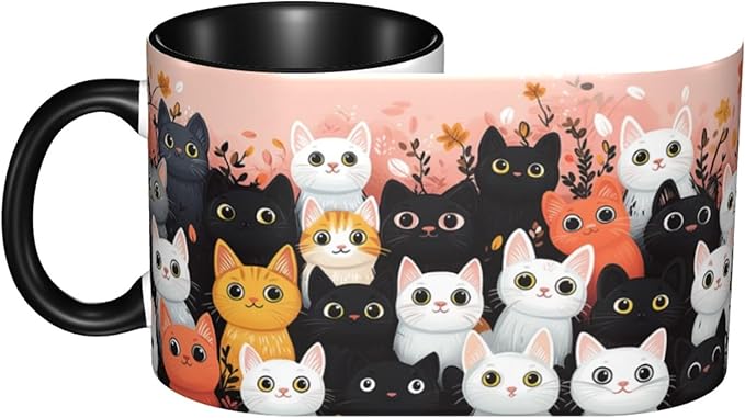 Cat Coffee Mug Funny Ceramic Tea Cup With Handle Dishwasher Microwave Safe for Women 11oz Porcelain Mugs