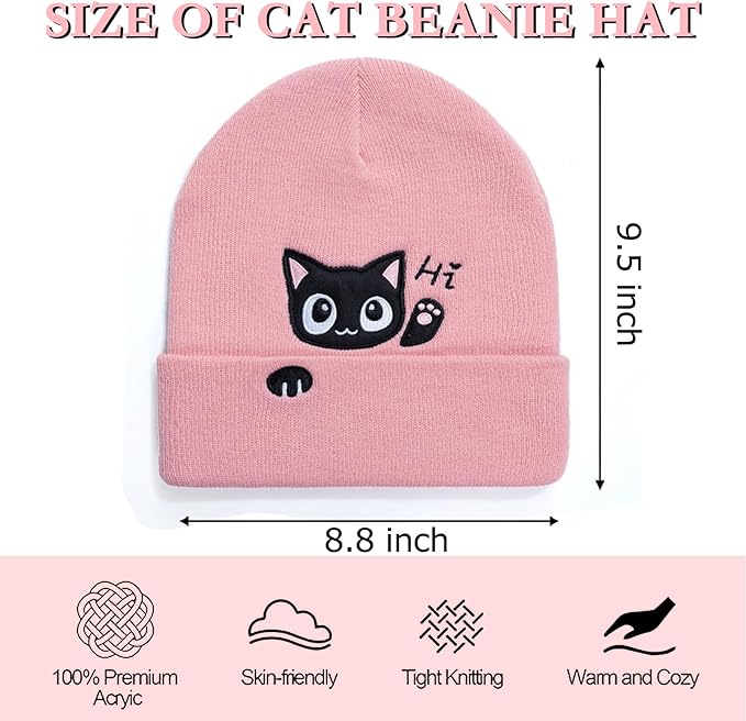 Winter Knitted Beanie Hat and Themed Scoks for Dog Cat Lover Gifts, Christmas Stocking Stuffers for Men Women