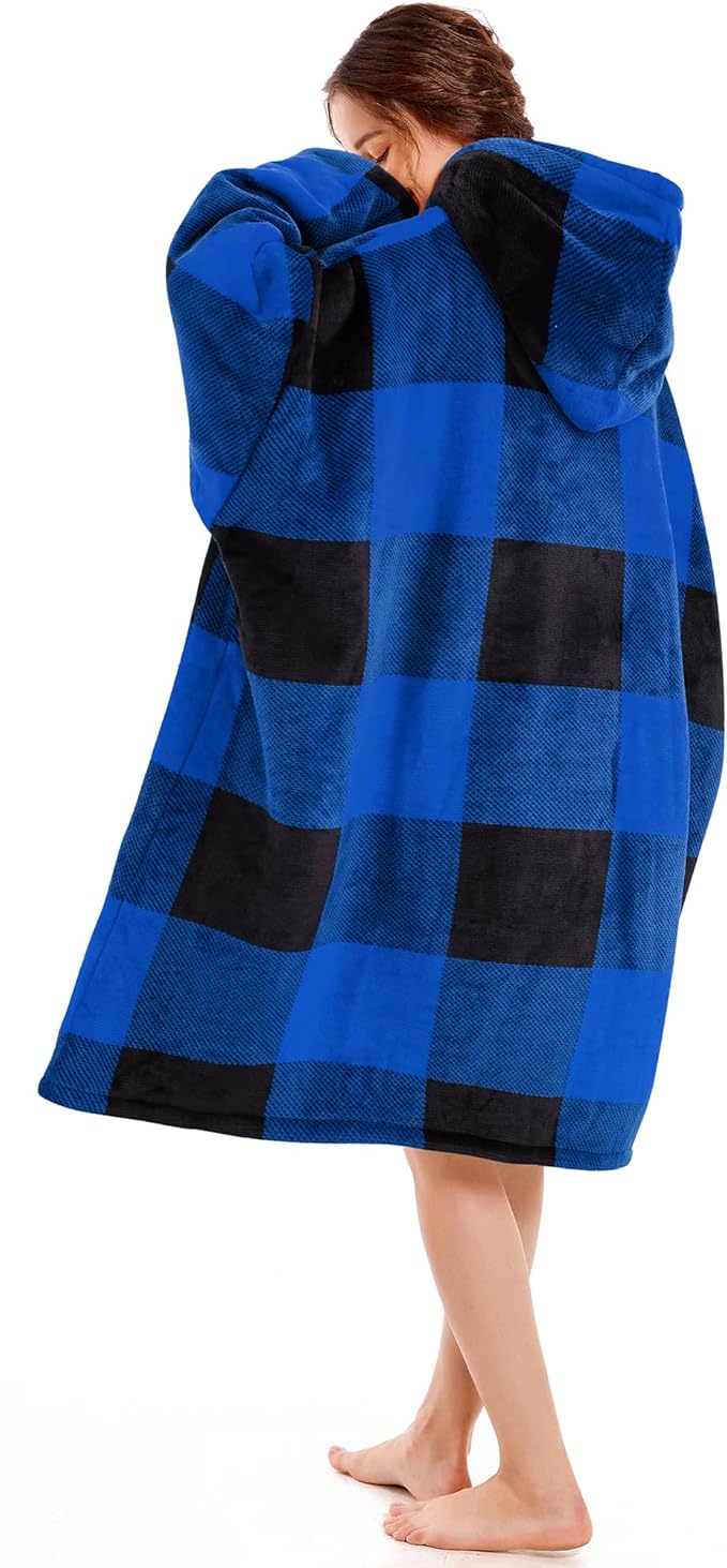 Narecte Cozy Oversized Blanket Hoodie Wearable Blanket Adults Soft Hooded Blanket Hoodie Birthday Gifts for Women Christmas
